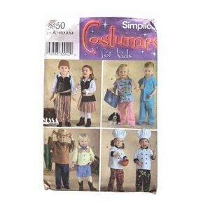 Simplicity 3650 Kids Pirate, Doctor, Chef, Cowboy Costume Pattern A - Uncut
